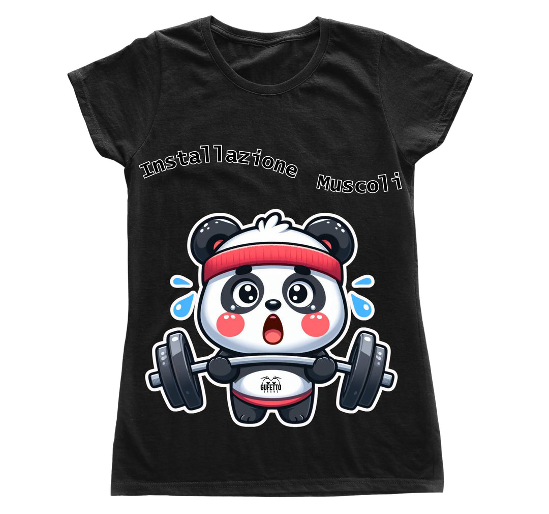 T-shirt Donna PANDA MUSCOLI ( PA489056789 ) - Gufetto Brand 