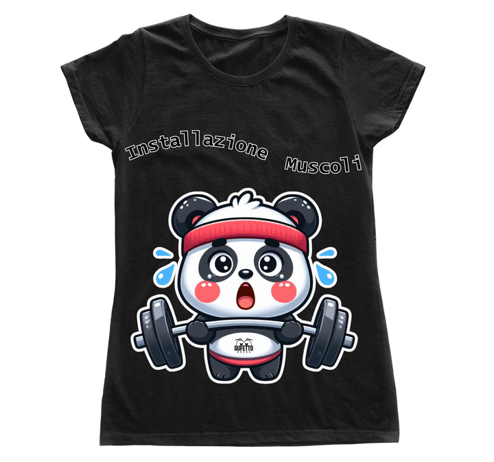 T-shirt Donna PANDA MUSCOLI ( PA489056789 ) - Gufetto Brand 