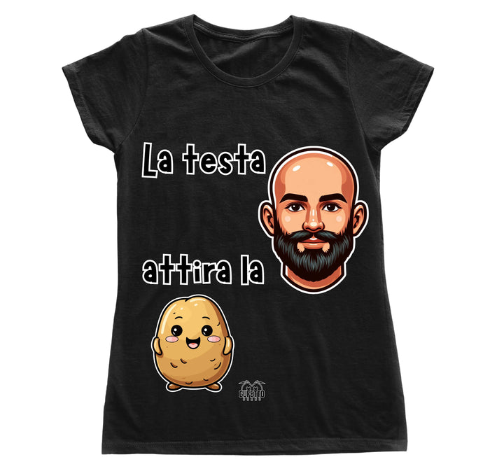 T-shirt Nera Donna Patata Outlet - Gufetto Brand 