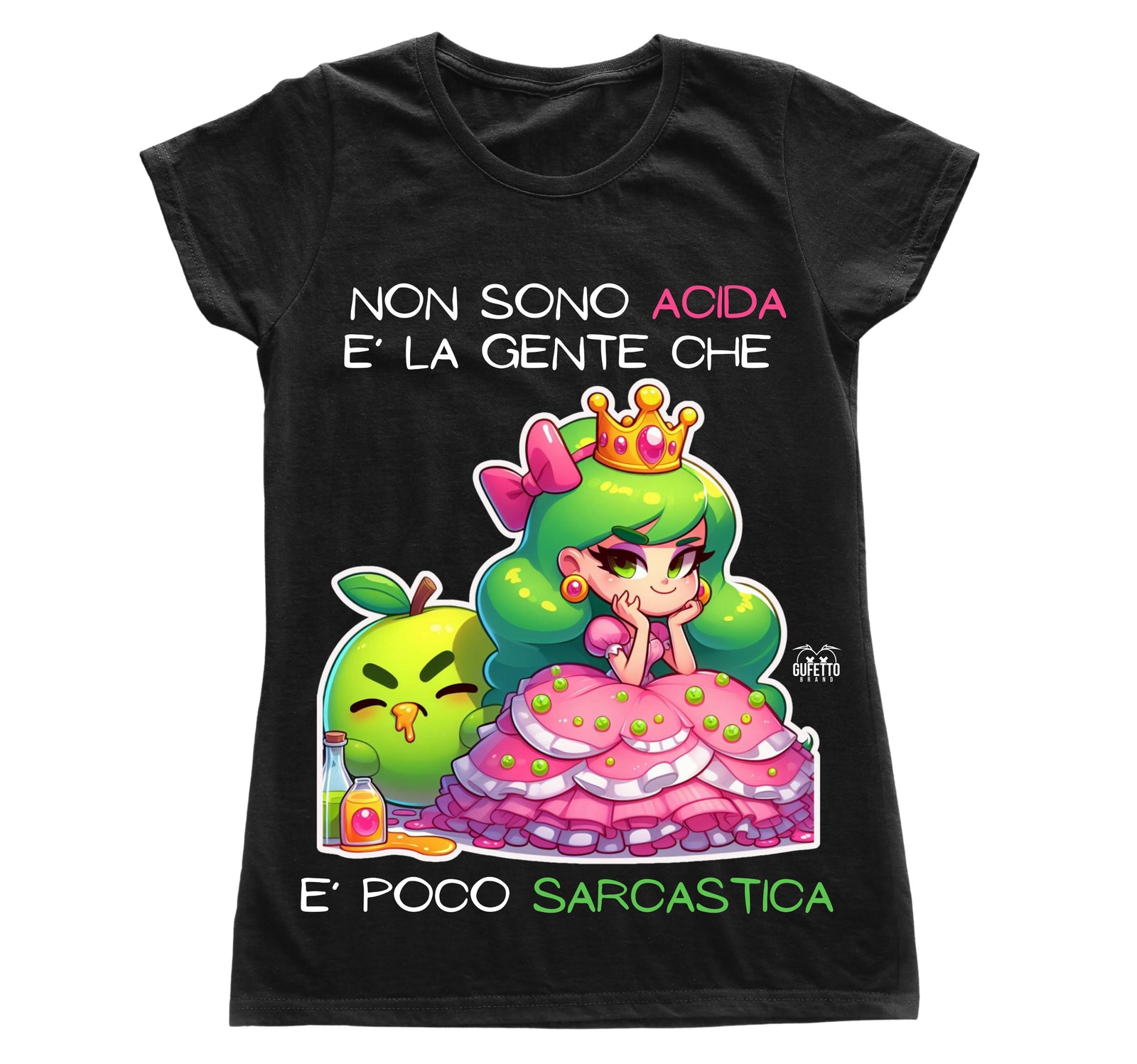 T-shirt Donna PRINCIPESSA ACIDA ( PA89047834 ) - Gufetto Brand 