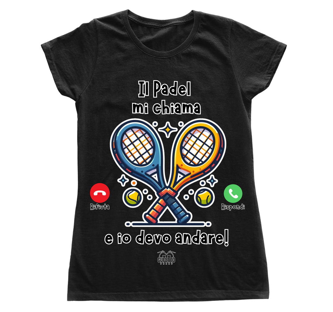 T-shirt Donna CHIAMATA PADEL ( CP64869267194657 ) - Gufetto Brand 