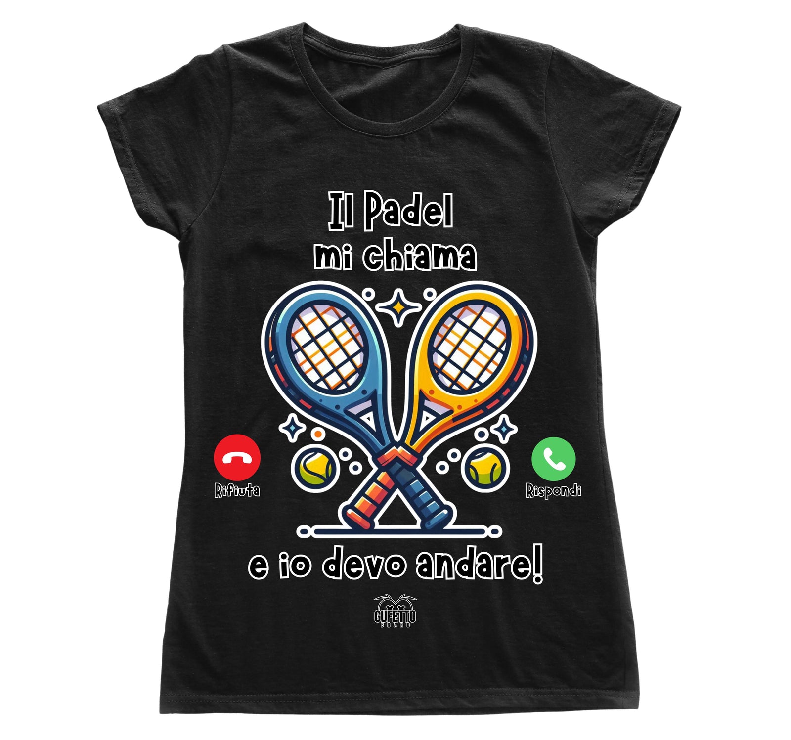 T-shirt Donna CHIAMATA PADEL ( CP64869267194657 ) - Gufetto Brand 