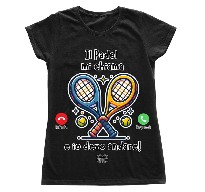T-shirt Donna CHIAMATA PADEL ( CP64869267194657 ) - Gufetto Brand 