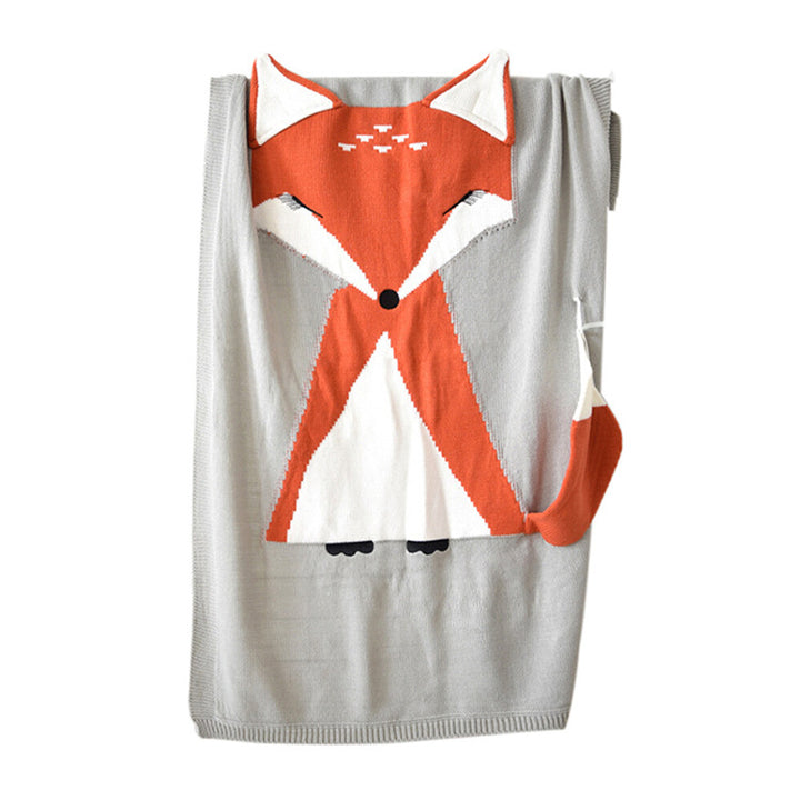 Coperta per bambini tridimensionale in maglia di volpe - Gufetto Brand 