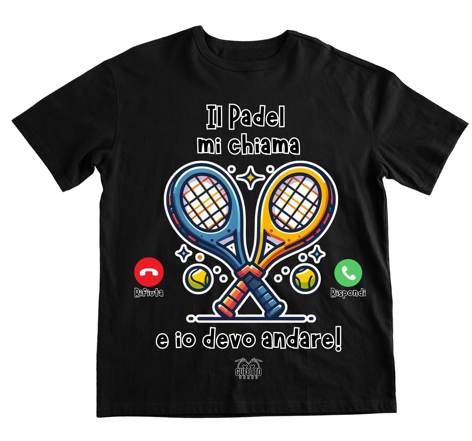 T-shirt Uomo CHIAMATA PADEL ( CP64869267194657 ) - Gufetto Brand 