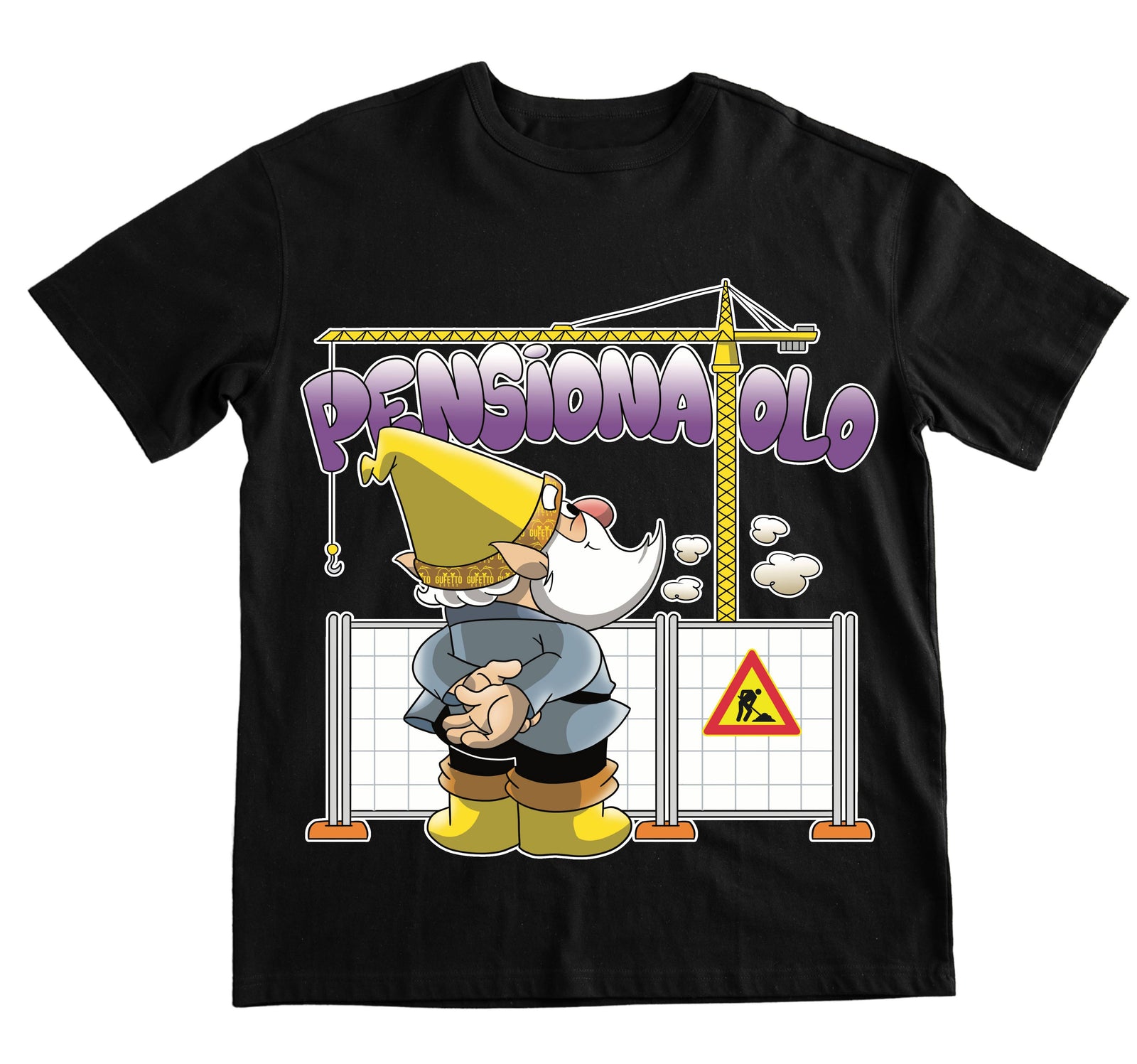 T-shirt nera Uomo Pensionatolo Outlet - Gufetto Brand 