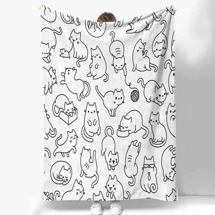Coperta in flanella con stampa digitale simpatico gatto - Gufetto Brand 