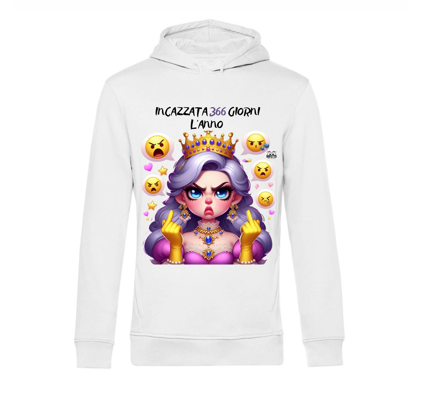 Felpa donna PRINCIPESSA INCAZZATA ( IN228866956  ) - Gufetto Brand 