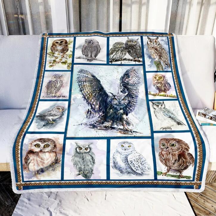 Coperta con gufo Stampa su coperta con flangia su un lato - Gufetto Brand 