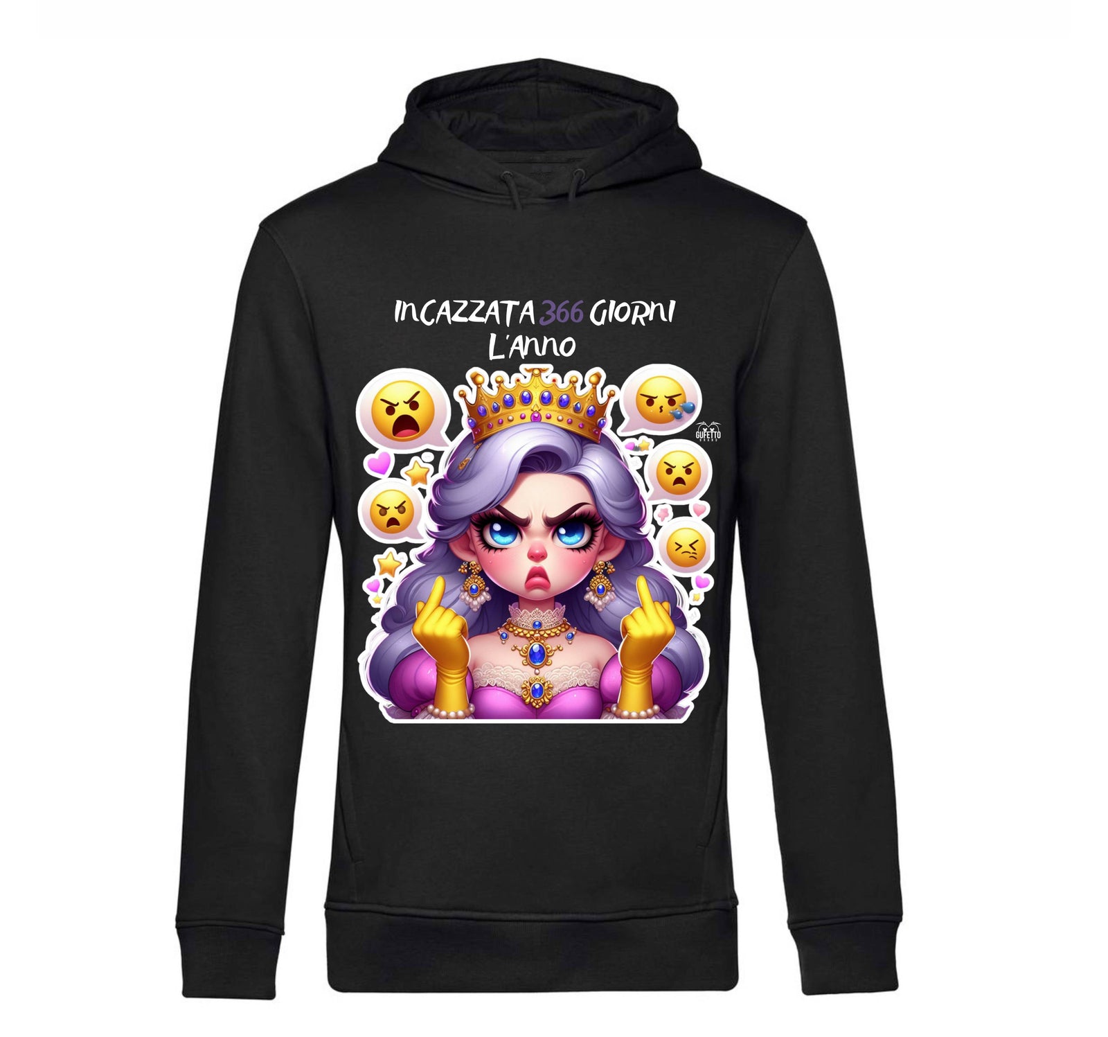 Felpa donna PRINCIPESSA INCAZZATA ( IN228866956  ) - Gufetto Brand 