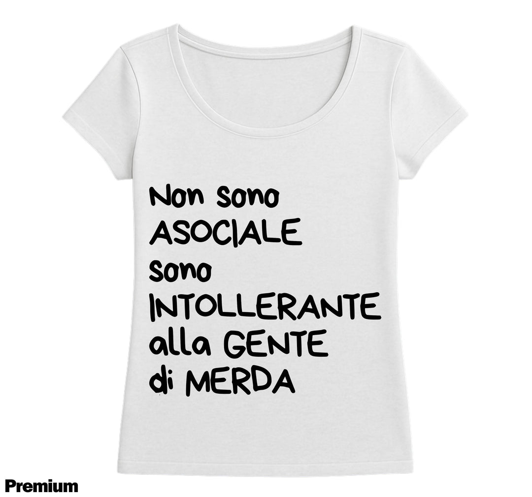 T-shirt Donna INTOLLERANTE ( IN8524123658 ) - Gufetto Brand 