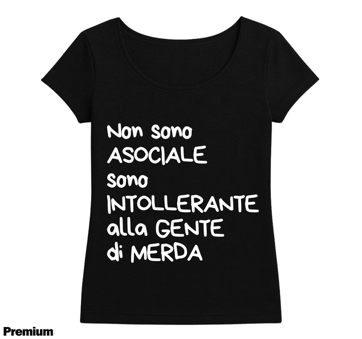 T-shirt Donna INTOLLERANTE ( IN8524123658 ) - Gufetto Brand 