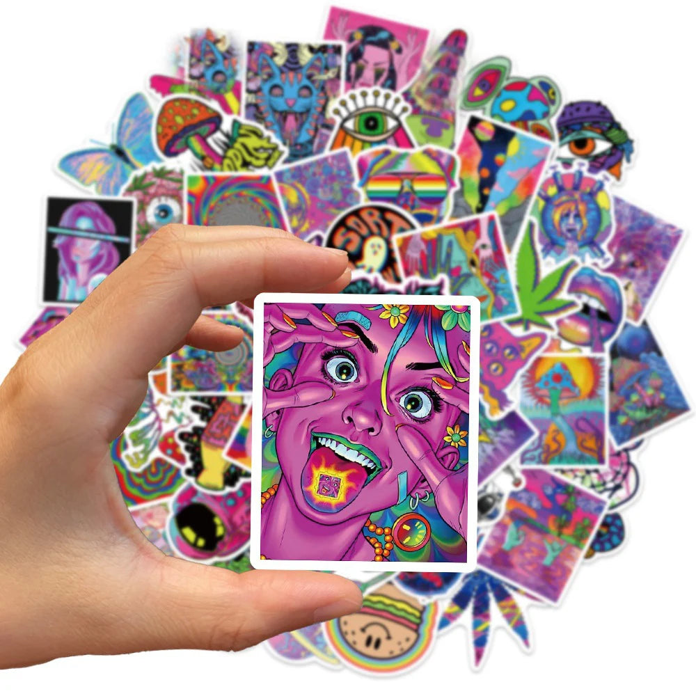 10/30/50PCS Cartoon Art Psychedelic Graffiti Stickers Aesthetic Luggage Laptop Guitar Phone Cool Waterproof Toy Sticker for Kids - Gufetto Brand 