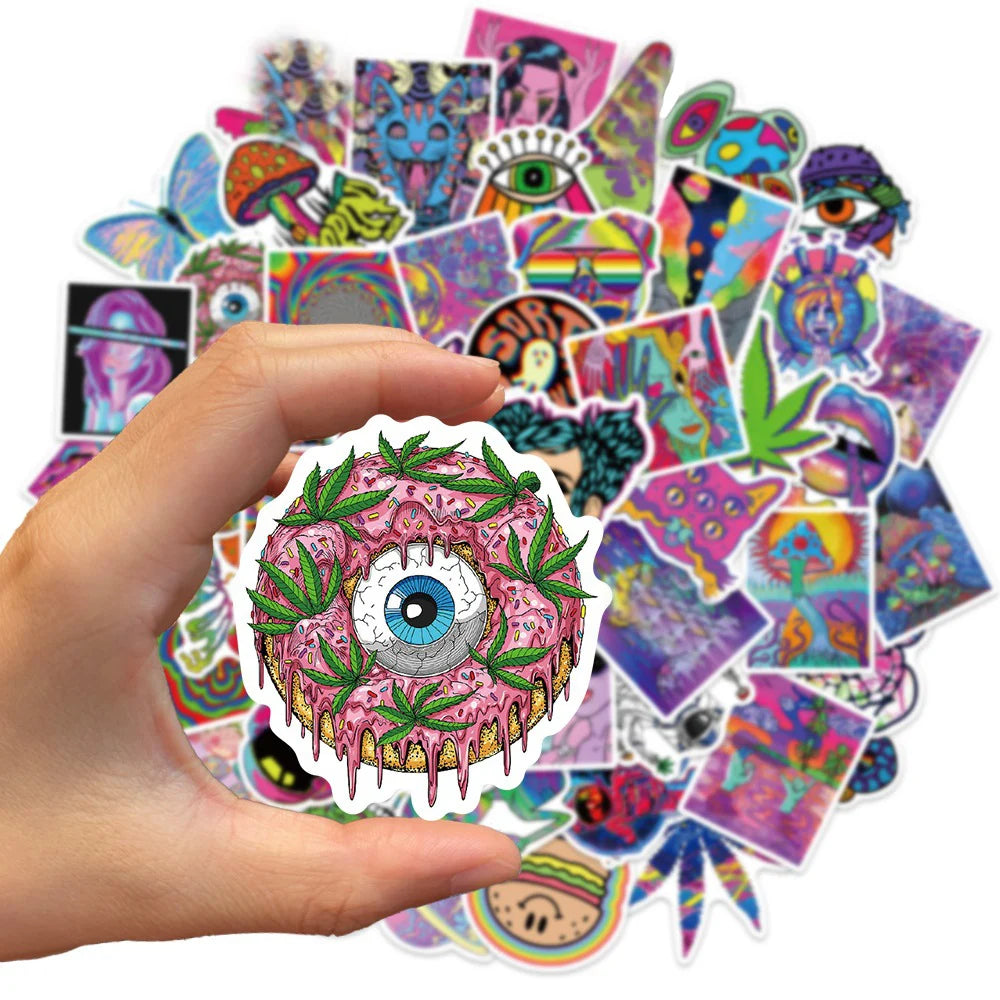 10/30/50PCS Cartoon Art Psychedelic Graffiti Stickers Aesthetic Luggage Laptop Guitar Phone Cool Waterproof Toy Sticker for Kids - Gufetto Brand 