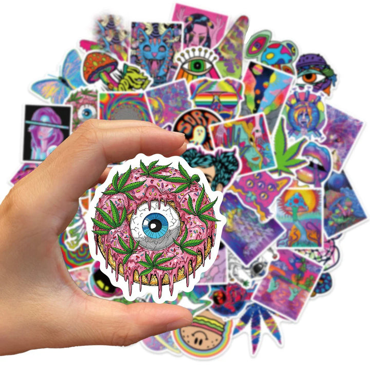 10/30/50PCS Cartoon Art Psychedelic Graffiti Stickers Aesthetic Luggage Laptop Guitar Phone Cool Waterproof Toy Sticker for Kids - Gufetto Brand 