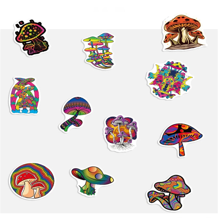 10/30/50PCS/ Psychedelic Mushroom Sticker Cartoon Sticker Skateboard Cup DIY Suitcase Notebook Guitar Graffiti Sticker Wholesale - Gufetto Brand 
