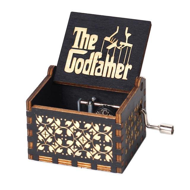 Attacking Giants Stationed Corps Music Box Bianco Blu Nero Legno You're My Sunshine The Godfather Musica Tema Regalo di compleanno - Gufetto Brand 