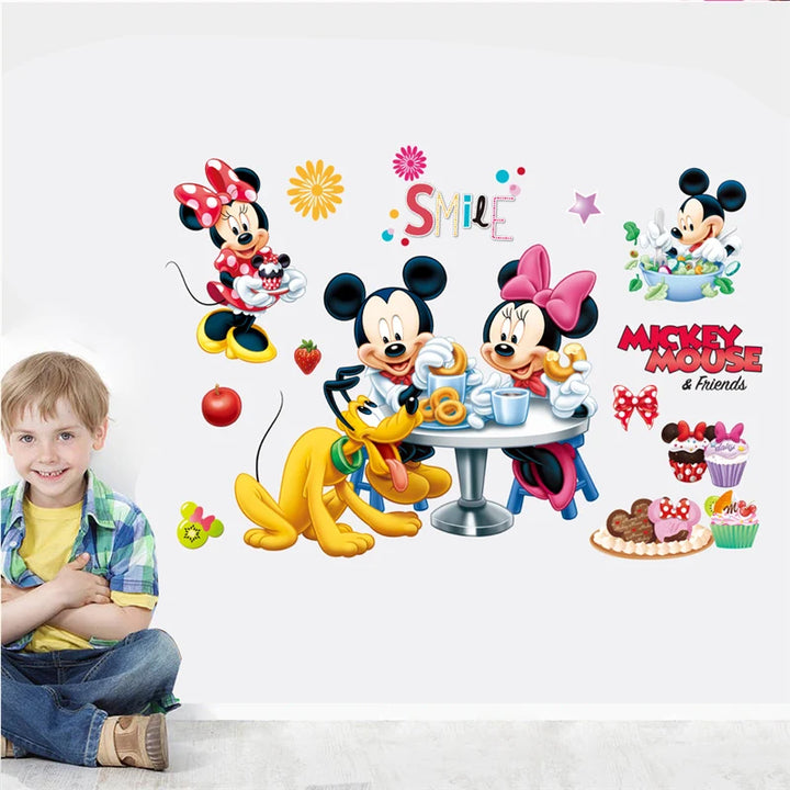 Cartoon Mickey Minnie Wall Stickers For Children Bedroom Kids Rooms Living Room Wall Decal Art Poster Mural Christmas Gift Decor - Gufetto Brand 