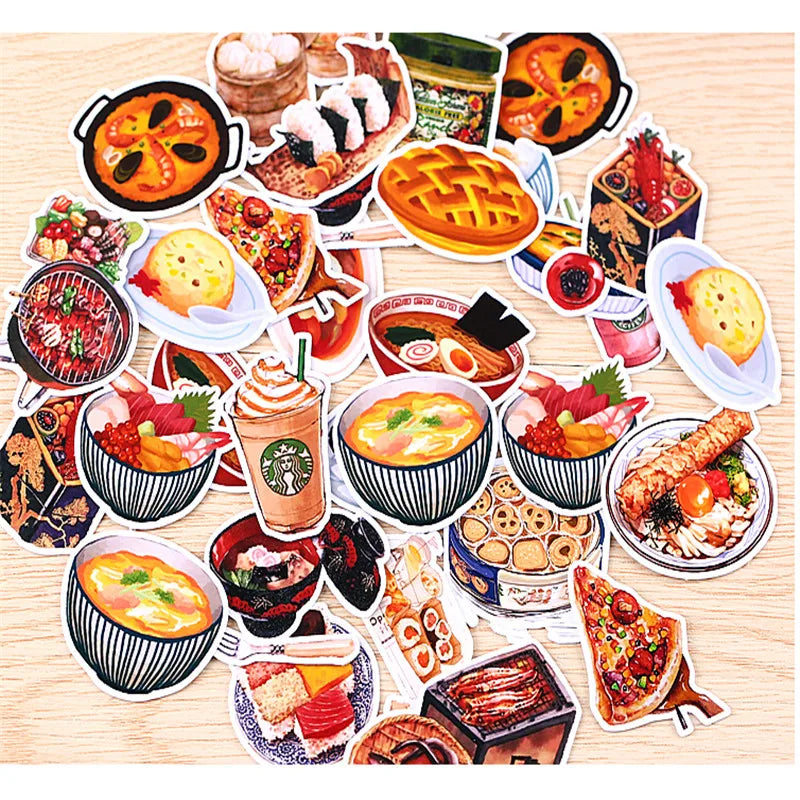 32pcs Creative Cute Self-made Daily Food / Drink Scrapbooking Stickers /decorative Sticker /DIY Craft Photo Albums/trunk Stickes - Gufetto Brand 