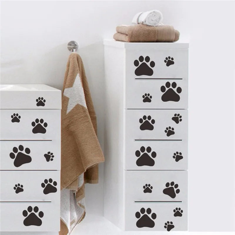 22pcs 4-10cm Cartoon Cute Dogs Cats Animal Foot Wall Stickers For Kids Child Rooms Wardrobe Fridge Home Decor Vinyl Wall Decals - Gufetto Brand 