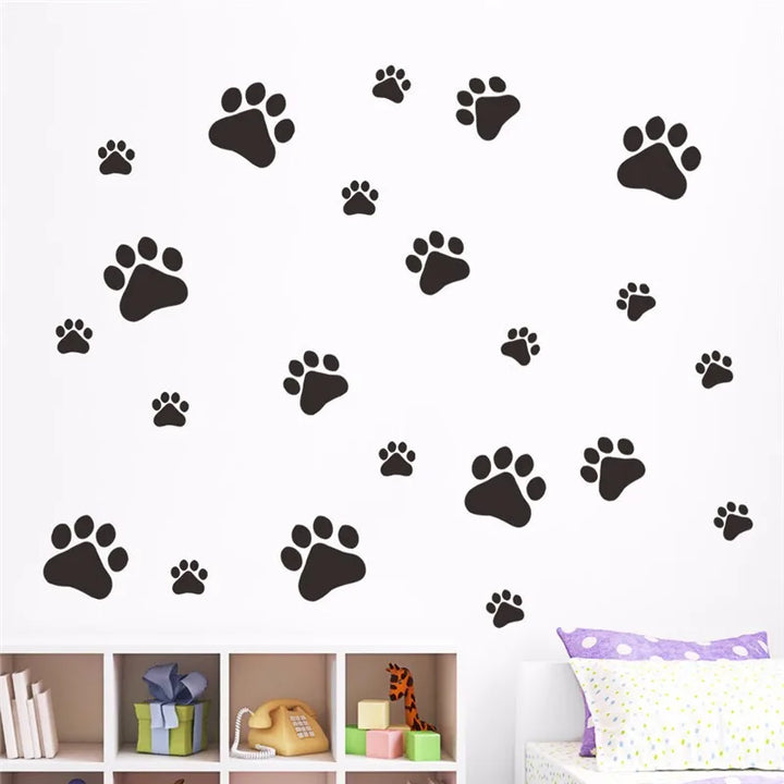 22pcs 4-10cm Cartoon Cute Dogs Cats Animal Foot Wall Stickers For Kids Child Rooms Wardrobe Fridge Home Decor Vinyl Wall Decals - Gufetto Brand 