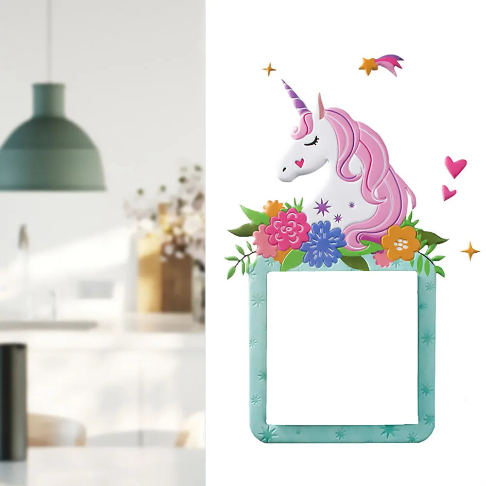 3D Unicorn Switch Sticker Cartoon Kids Room Decor luminous Stickers Switch Cover Wall Light Unicorn Socket Stickers Decoration - Gufetto Brand 