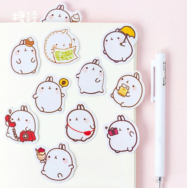 45 Pcs/box Rabbit Vacation Mini Paper Sticker Decoration Diy Scrapbooking Diary Label Stickers Stationery Shcool Office Supply - Gufetto Brand 