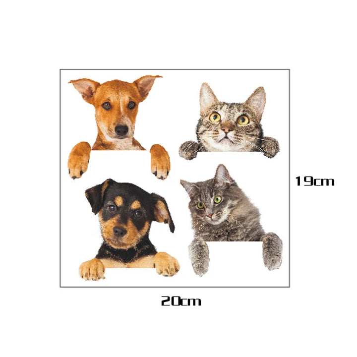 Very Cute 3D Cat And Dog Switch Stickers PVC Removable Wall Sticker Vinyl For Bedroom Living Room Home Decor Decals Socket Paste - Gufetto Brand 
