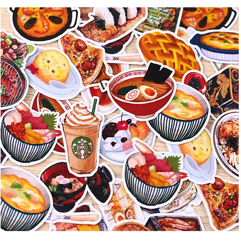 32pcs Creative Cute Self-made Daily Food / Drink Scrapbooking Stickers /decorative Sticker /DIY Craft Photo Albums/trunk Stickes - Gufetto Brand 