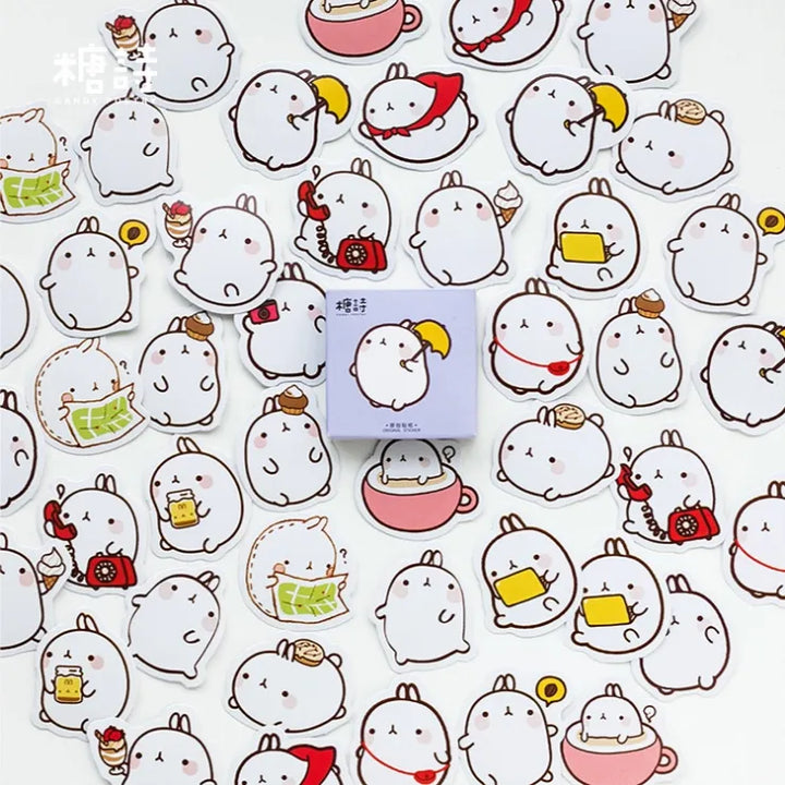 45 Pcs/box Rabbit Vacation Mini Paper Sticker Decoration Diy Scrapbooking Diary Label Stickers Stationery Shcool Office Supply - Gufetto Brand 