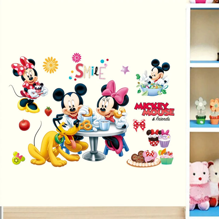 Cartoon Mickey Minnie Wall Stickers For Children Bedroom Kids Rooms Living Room Wall Decal Art Poster Mural Christmas Gift Decor - Gufetto Brand 