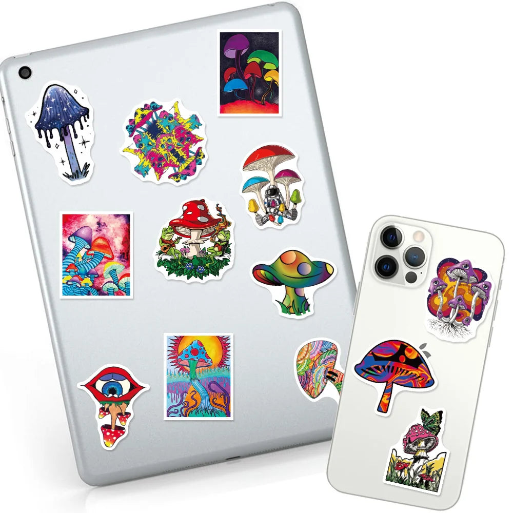 10/30/50PCS/ Psychedelic Mushroom Sticker Cartoon Sticker Skateboard Cup DIY Suitcase Notebook Guitar Graffiti Sticker Wholesale - Gufetto Brand 