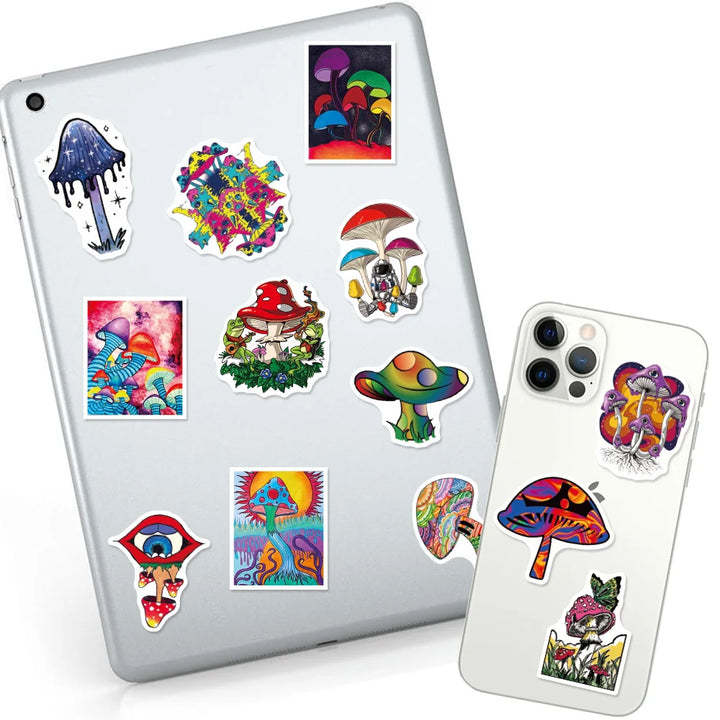 10/30/50PCS/ Psychedelic Mushroom Sticker Cartoon Sticker Skateboard Cup DIY Suitcase Notebook Guitar Graffiti Sticker Wholesale - Gufetto Brand 