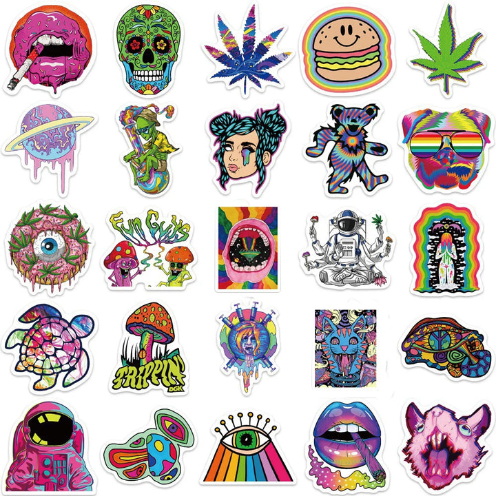 10/30/50PCS Cartoon Art Psychedelic Graffiti Stickers Aesthetic Luggage Laptop Guitar Phone Cool Waterproof Toy Sticker for Kids - Gufetto Brand 