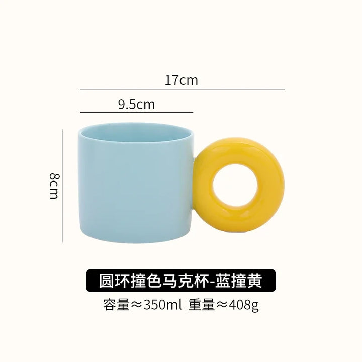 Tazza da 350 ml con manico rotondo grande