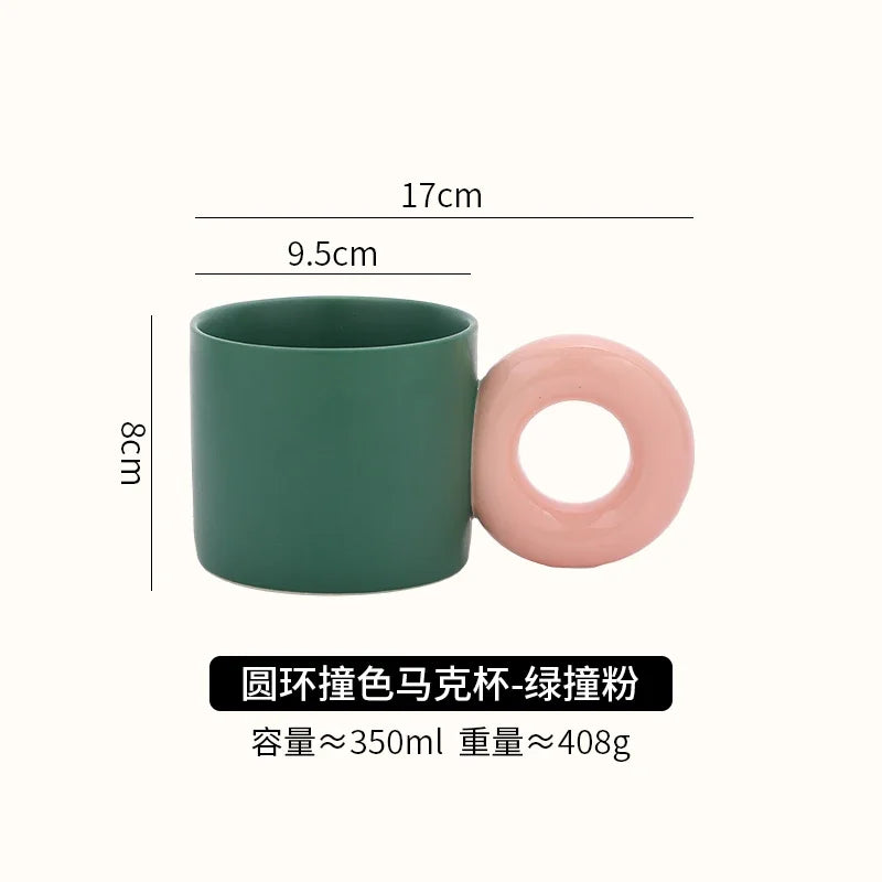 Tazza da 350 ml con manico rotondo grande
