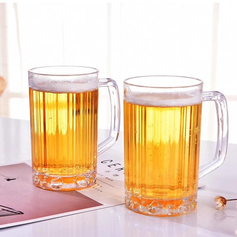 Boccale di birra trasparente da 500 ml in plastica infrangibile