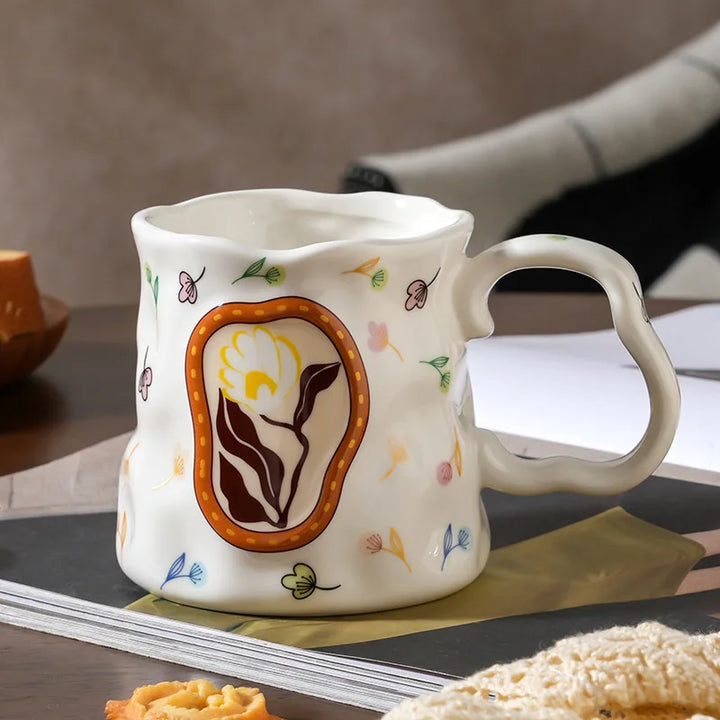 Tazza in ceramica Fiore fatto a mano
