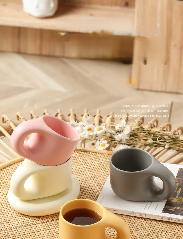 Tazza paffuta fatta a mano grassa da 400ml