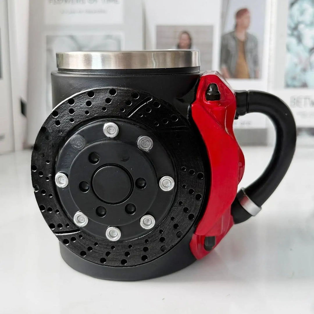 Tazza ergonomica dal design divertente con pastiglie freno con manico