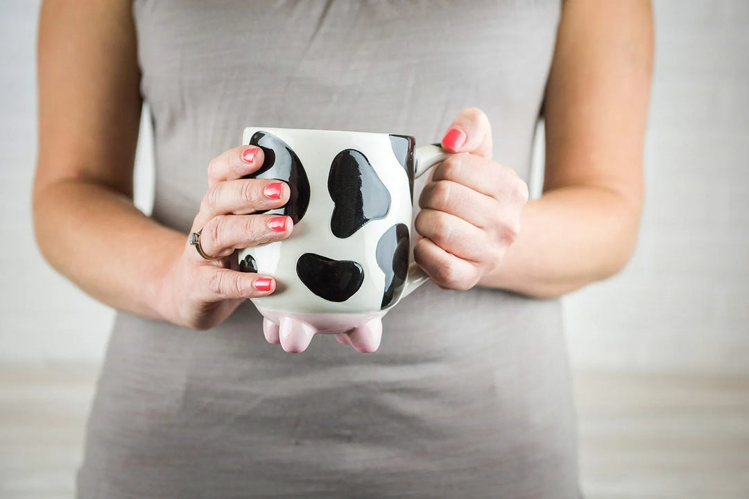 Tazza in ceramica per mucche con piedini antiscivolo