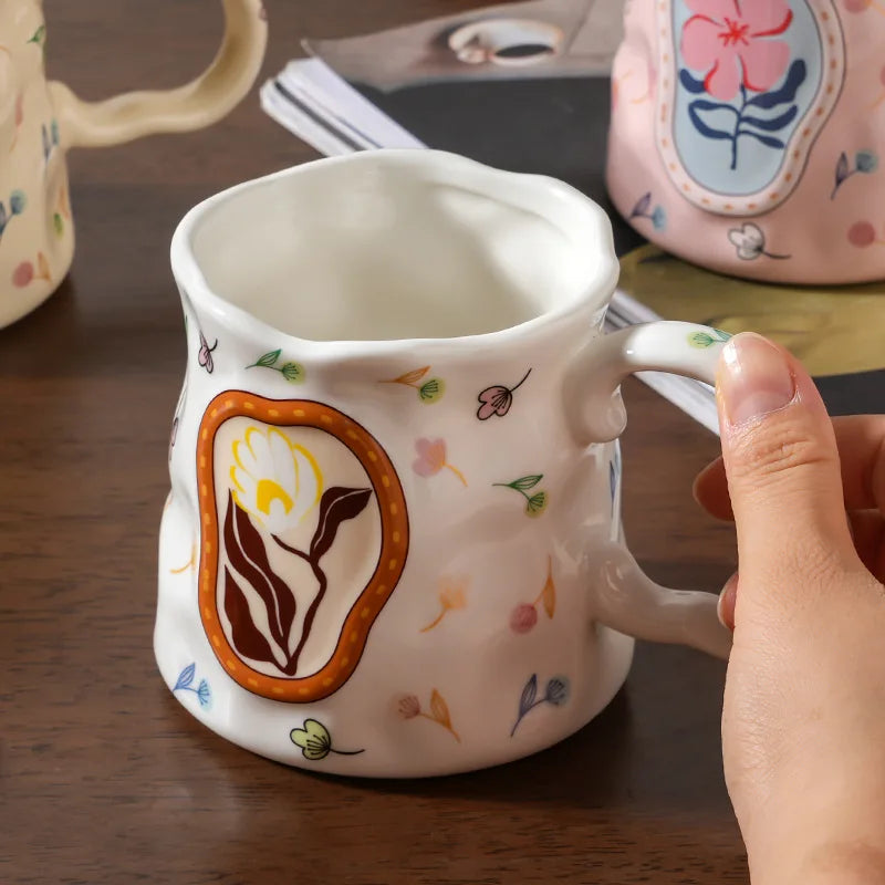 Tazza in ceramica Fiore fatto a mano