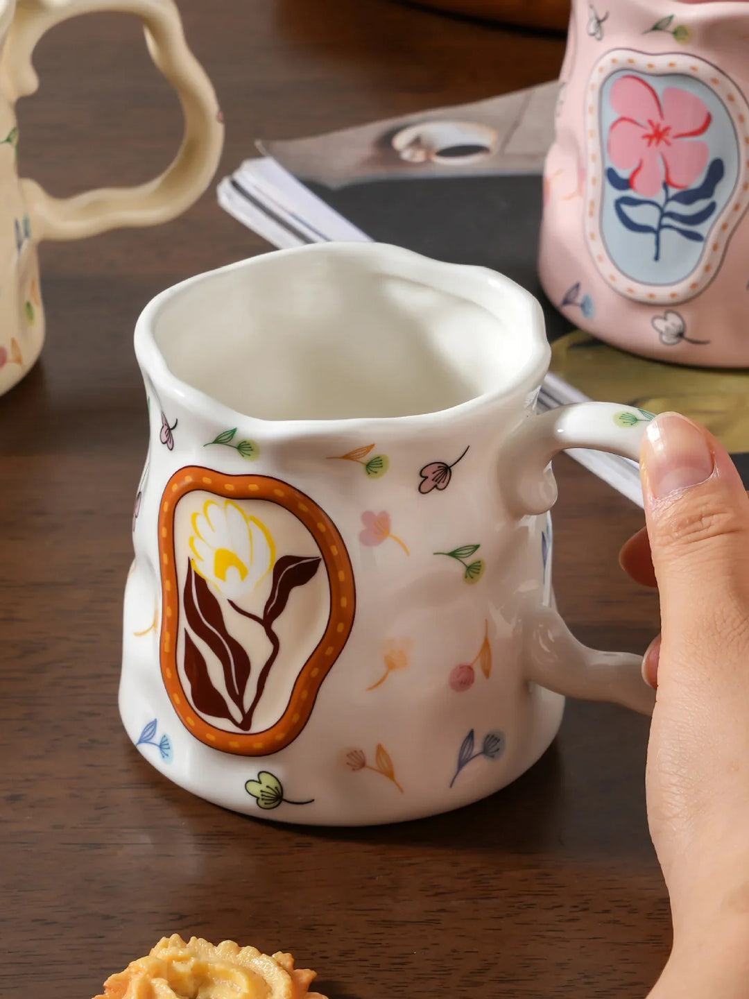 Tazza in ceramica Fiore fatto a mano
