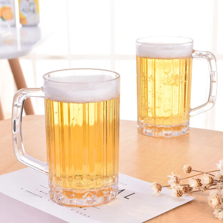 Boccale di birra trasparente da 500 ml in plastica infrangibile