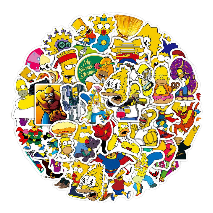 10/30/50pcs Cartoon Comedy Simpson Family Stickers Funny Decals Toys DIY Skateboard Motorcycle Laptop Cute Anime Kids Sticker - Gufetto Brand 