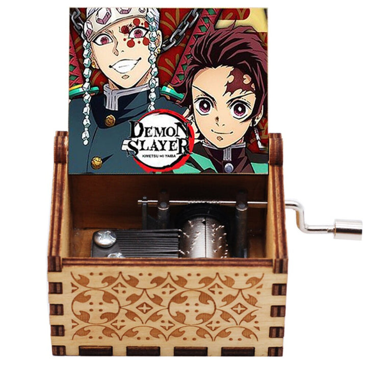 Carillon a manovella in legno inciso Buon compleanno Anime Demon Slayer Tu sei il mio sole Volami sulla luna Regali per la moglie - Gufetto Brand 