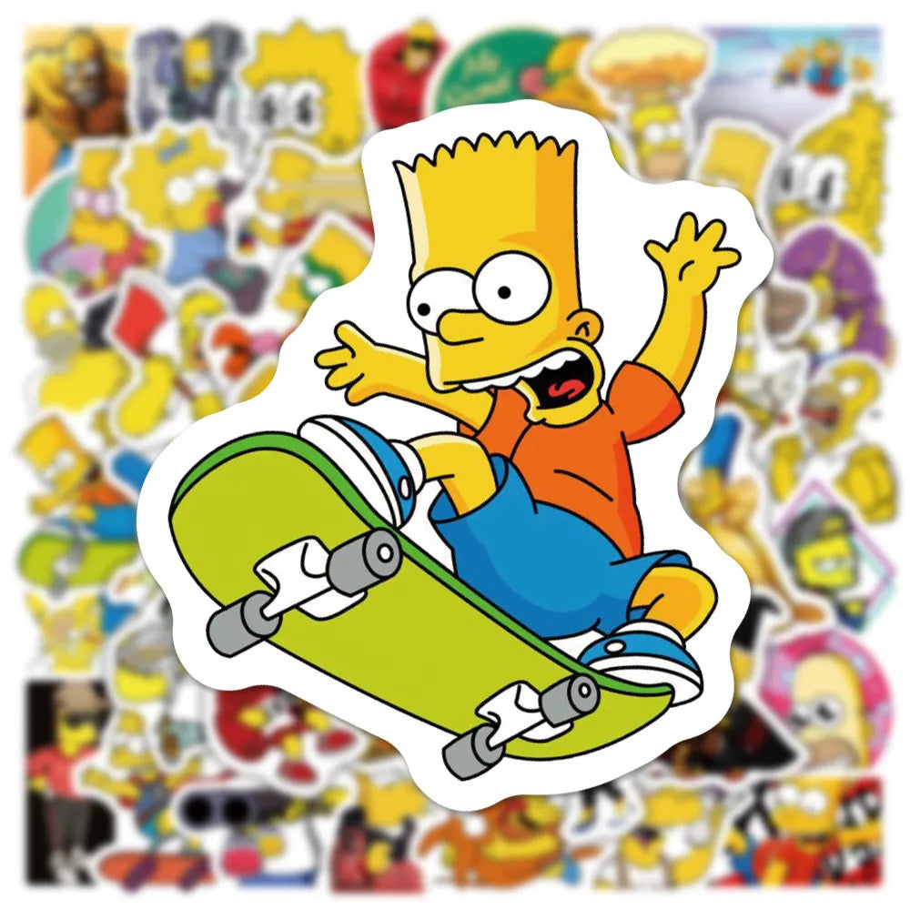 10/30/50pcs Cartoon Comedy Simpson Family Stickers Funny Decals Toys DIY Skateboard Motorcycle Laptop Cute Anime Kids Sticker - Gufetto Brand 