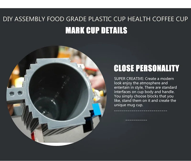 Tazze creative in mattoni da costruire