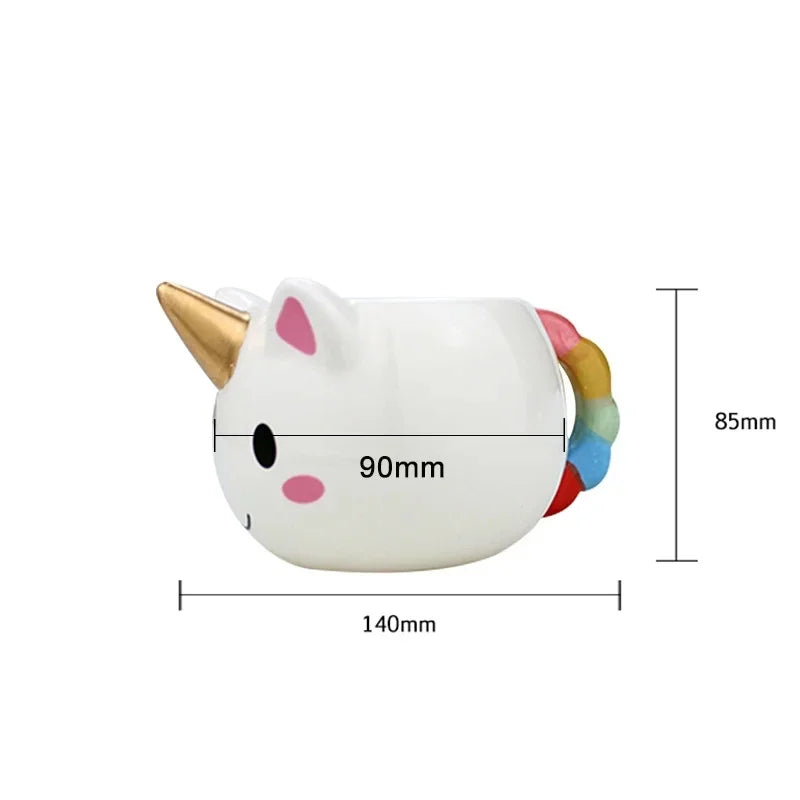 3D Divertente Tazza di Caffè Per Bambini Ragazza Unicorno