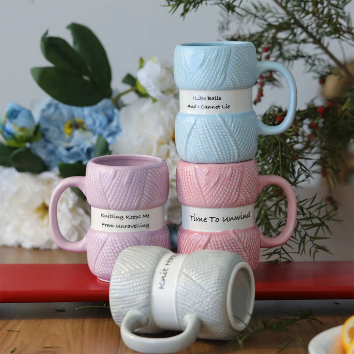 Tazza regalo con motivo creativo lavorato a maglia da 425 ml